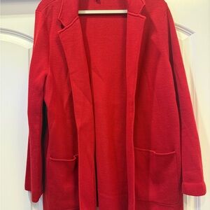 Talbots Red Sweater Cardigan Blazer